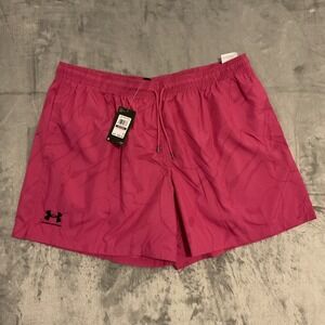 NWT Under Armour UA Icon Volley Printed Shorts Magenta Size Men's 2XL Lined #344